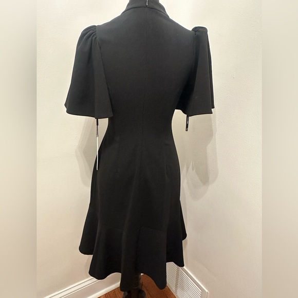 NWT Calvin Klein Bell Sleeved Black Midi Dress, Size 4 - Picture 2 of 10